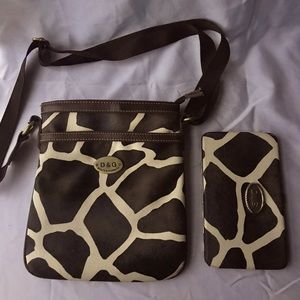 Dolce & Gabbana Shoulder Bag With Matching Wallet-Giraffe Print